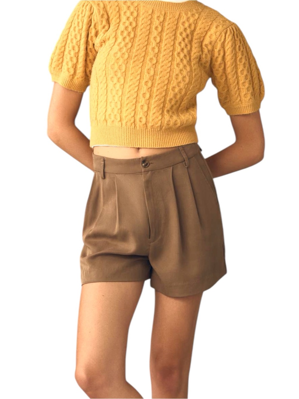 NWT Reformation Mason Short in Mushroom Brown 100% Tencel size 8